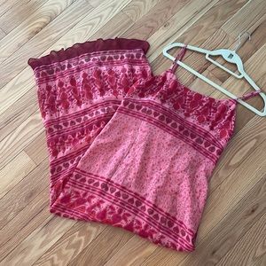 Pink floral maxi dress